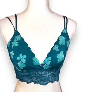 Auden Green Bralette With Adjustable Straps & Back Closing (Size: Large)